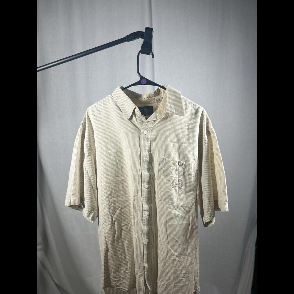 VTG 1990s Tan Bugle Boy Men’s Button Up Shirt